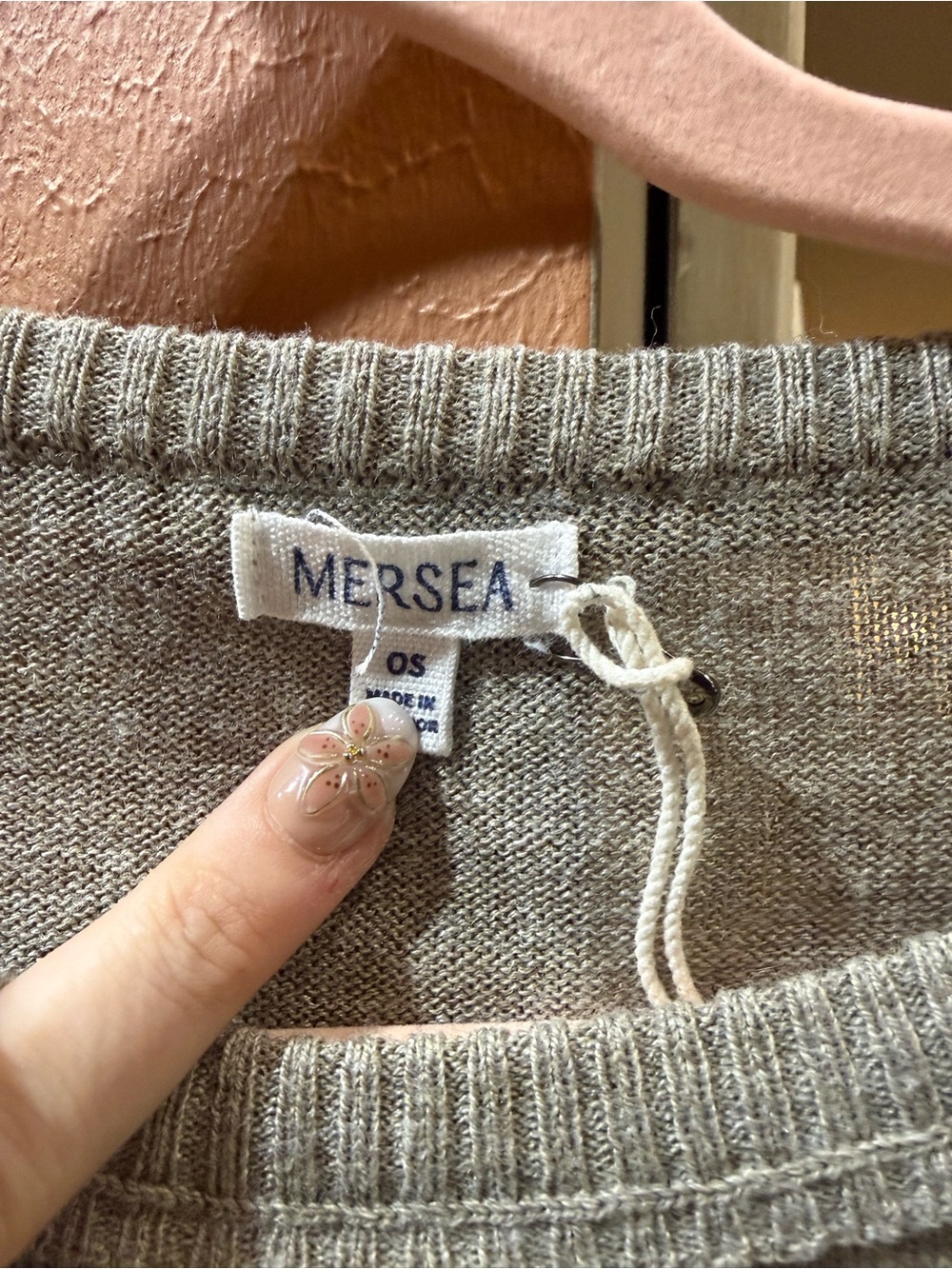 Light Taupe Relaxed Crewneck Sweater by Mersea - Picture 2 of 2